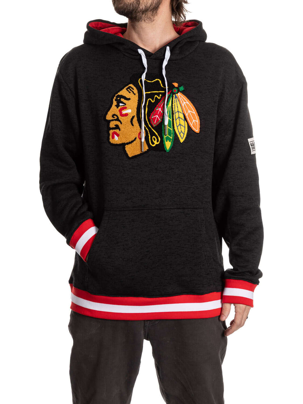 Chandail à capuchon des Blackhawks de Chicago Muskoka - Édition noire