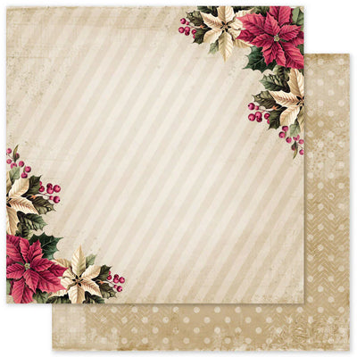 Papier Noël Houx C 12x12 (Paquet en vrac de 12) 35127