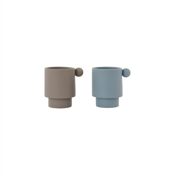 Gobelet Inka - Lot de 2 - Bleu poudré / Terre cuite