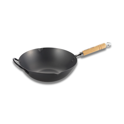 Wok en acier au carbone nitruré Yoshikawa Cook-Pal REN 30 cm