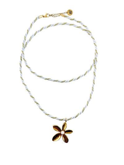 Pearl Flower Cord Necklace