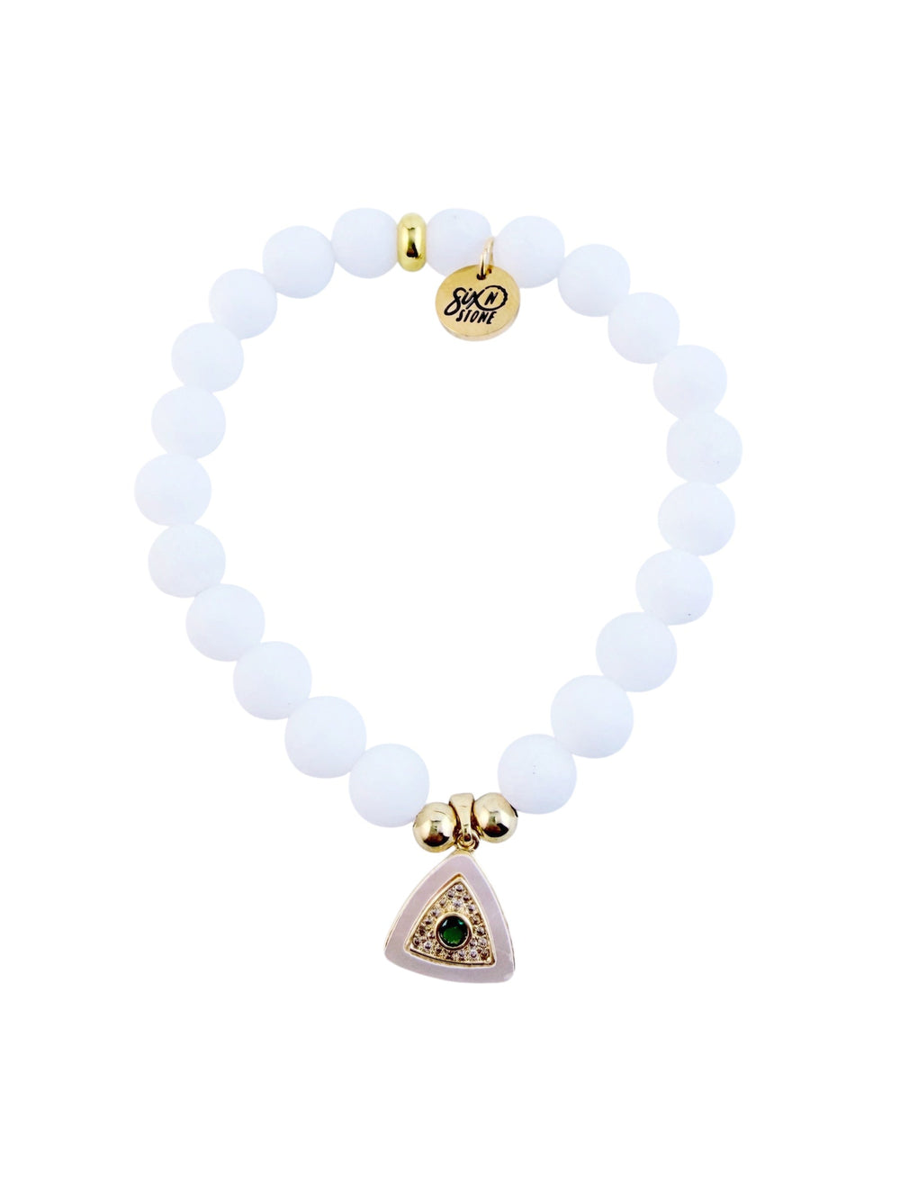 Bracelet Œil Turc en Jade Blanc
