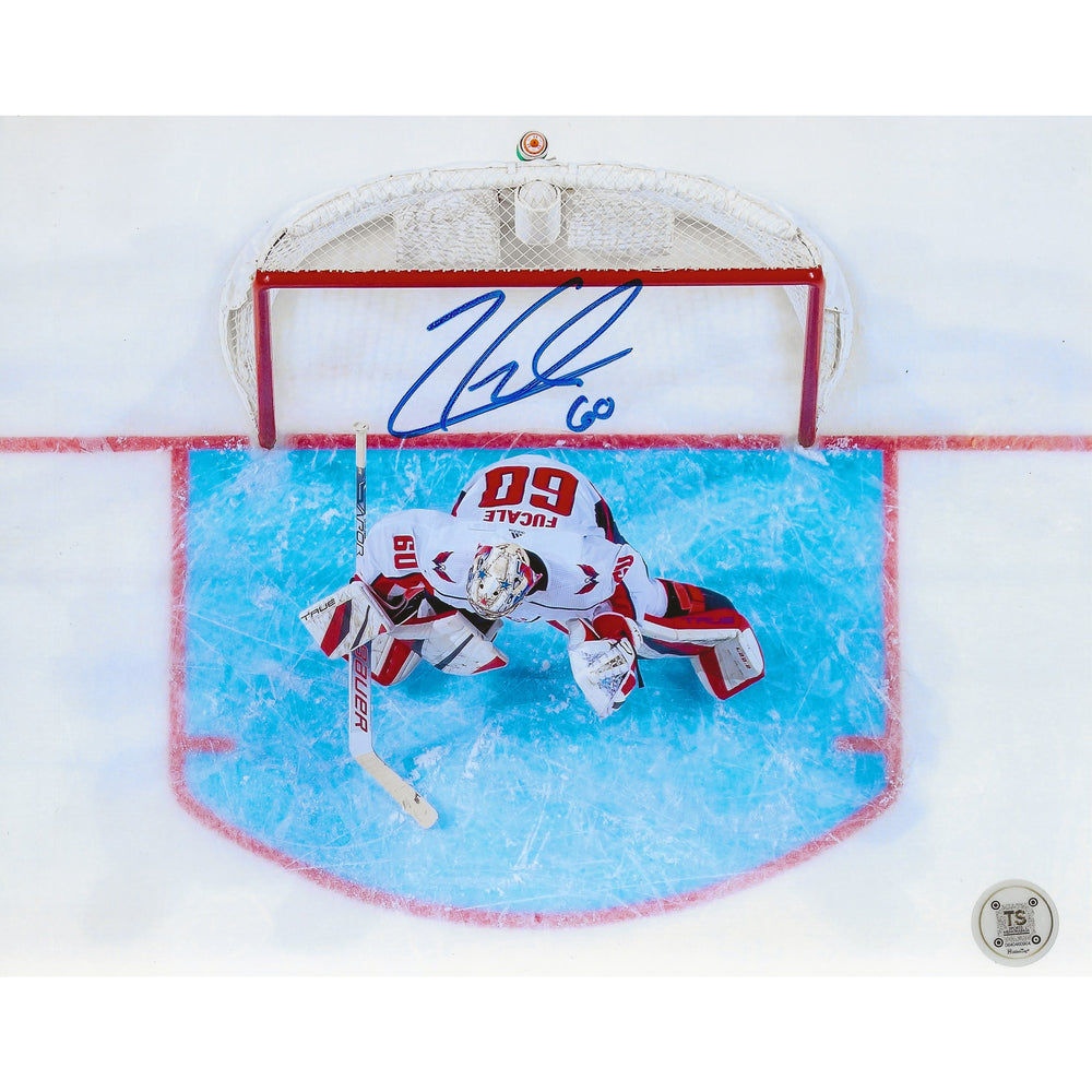 Photo 8x10 de Zach Fucale dédicacée - Vue aérienne, Washington Capitals