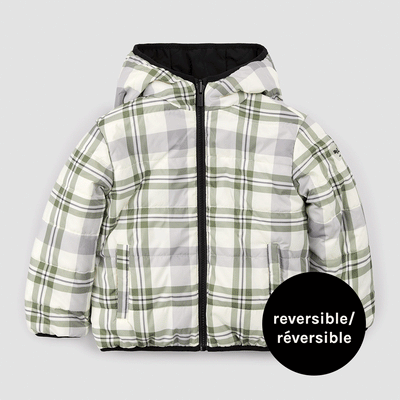 Reversible Jacket | Winter Moss Plaid Print on Black | Miles the Label