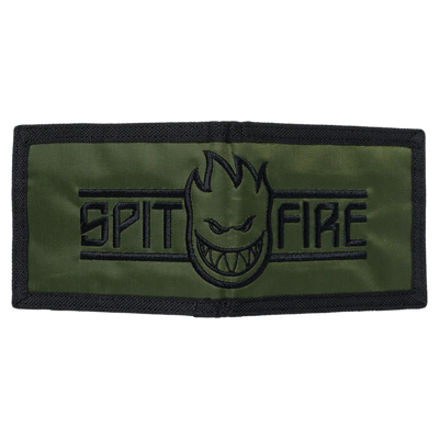 Portefeuille Spitfire 'Live To Burn Bighead Script' Bi-Fold - Olive/Noir