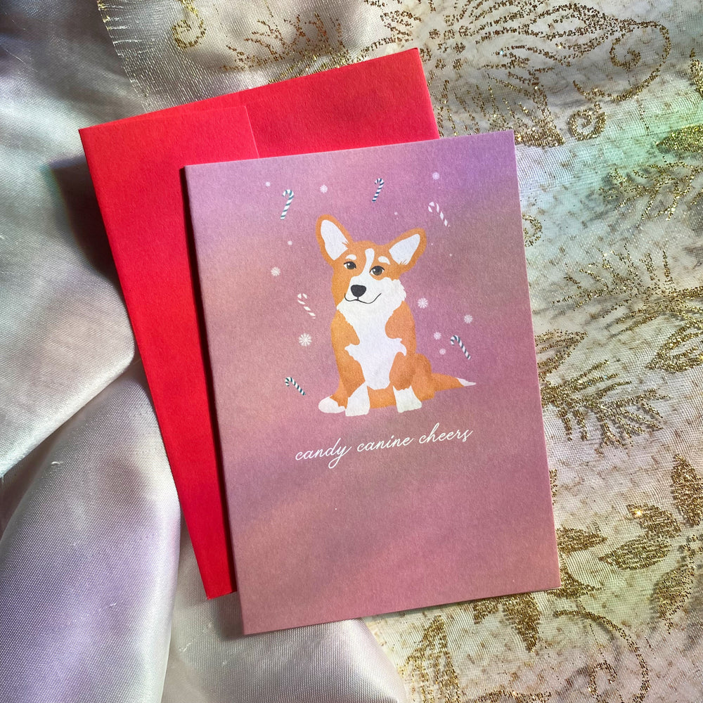 Chien bonbon canin | Corgi | Mini carte de vœux