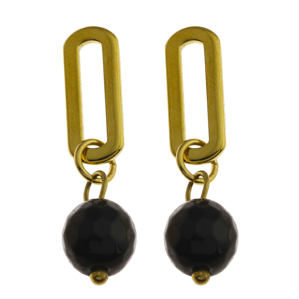 Boucles d'oreilles DAKATA Onyx Noir Pendantes