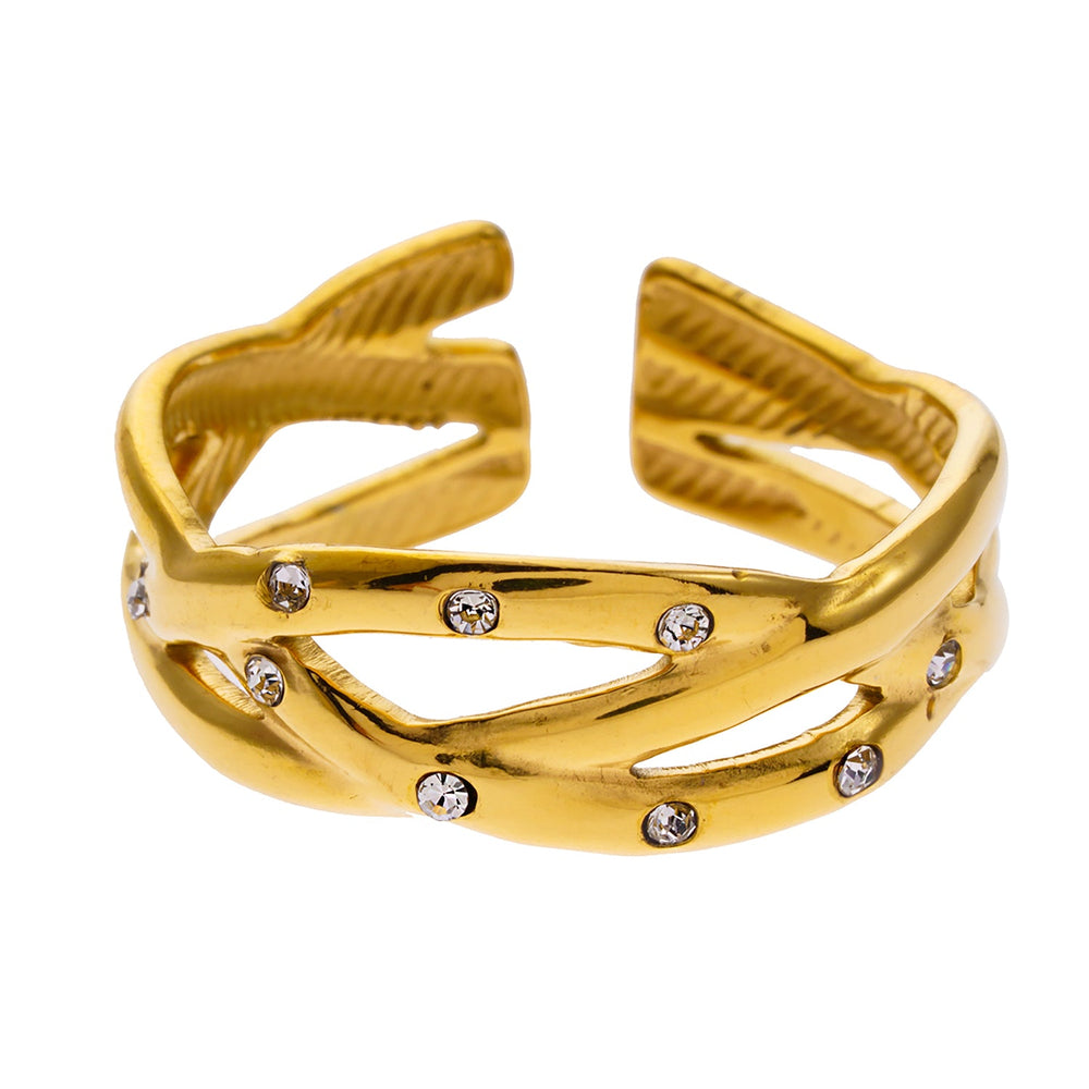 Bague empilée entrelacée DARI avec accents de mini zircones