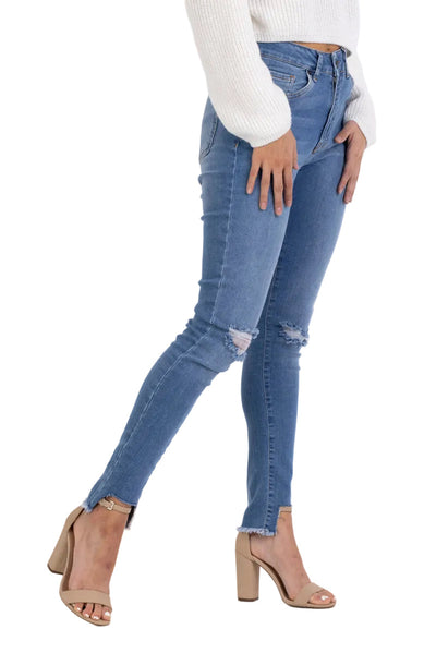 Jeans skinny Dorée Design 'Aretha' - Bleu déchiré (pour femmes)