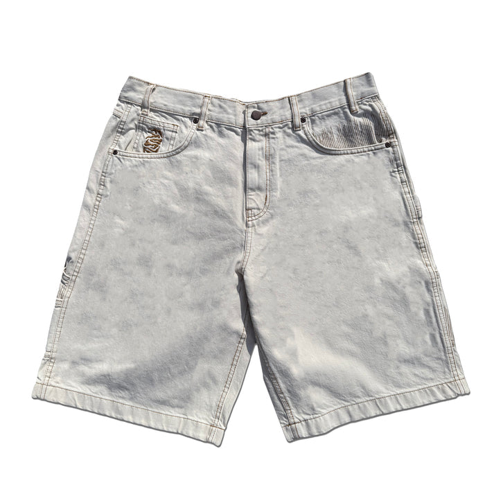 Frosted Skateboards 'CPU' Baggy Jean Shorts - Off White