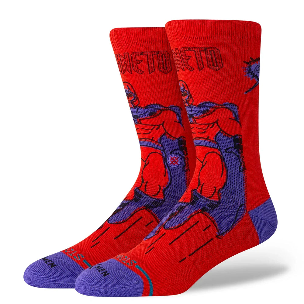 Stance x Marvel 'Magneto' Crew Socks - Red