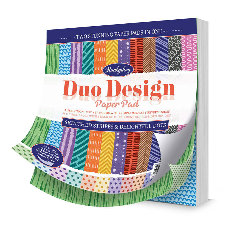 Blocs de papier Duo Design - Rayures esquissées et Points délicats