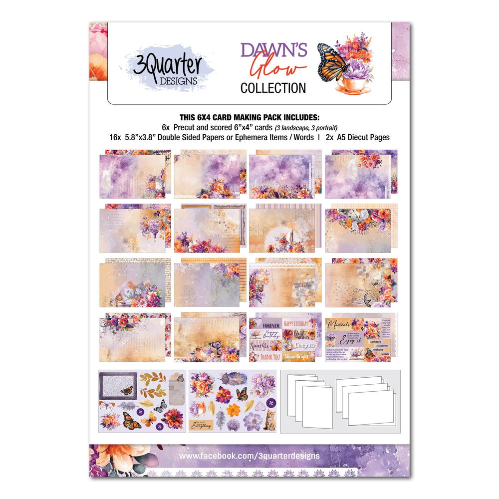 Pack de cartes 3Quarter Designs Dawns Glow 6x4