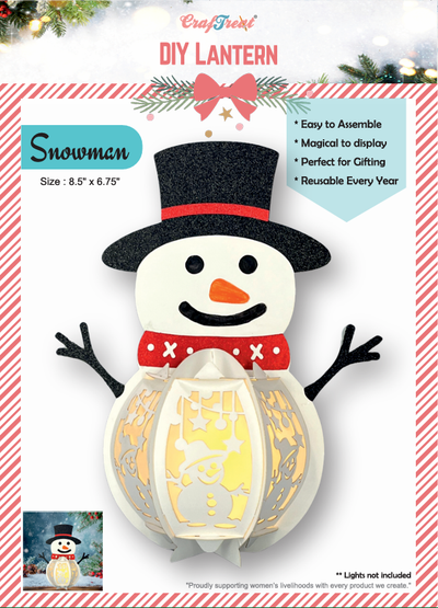 Lanternes en papier CrafTreat à faire soi-même - Bonhomme de neige