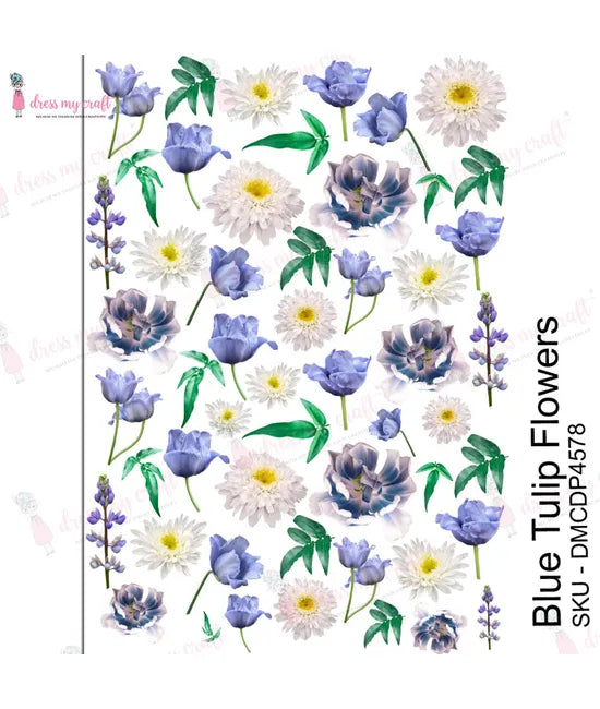 Dress My Craft Transfer Me - Tulipes bleues