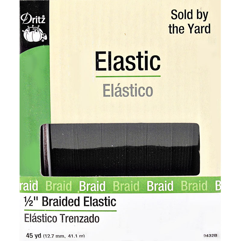 Black Braided Elastic 1/2in — Cottage Quilting Ltd.