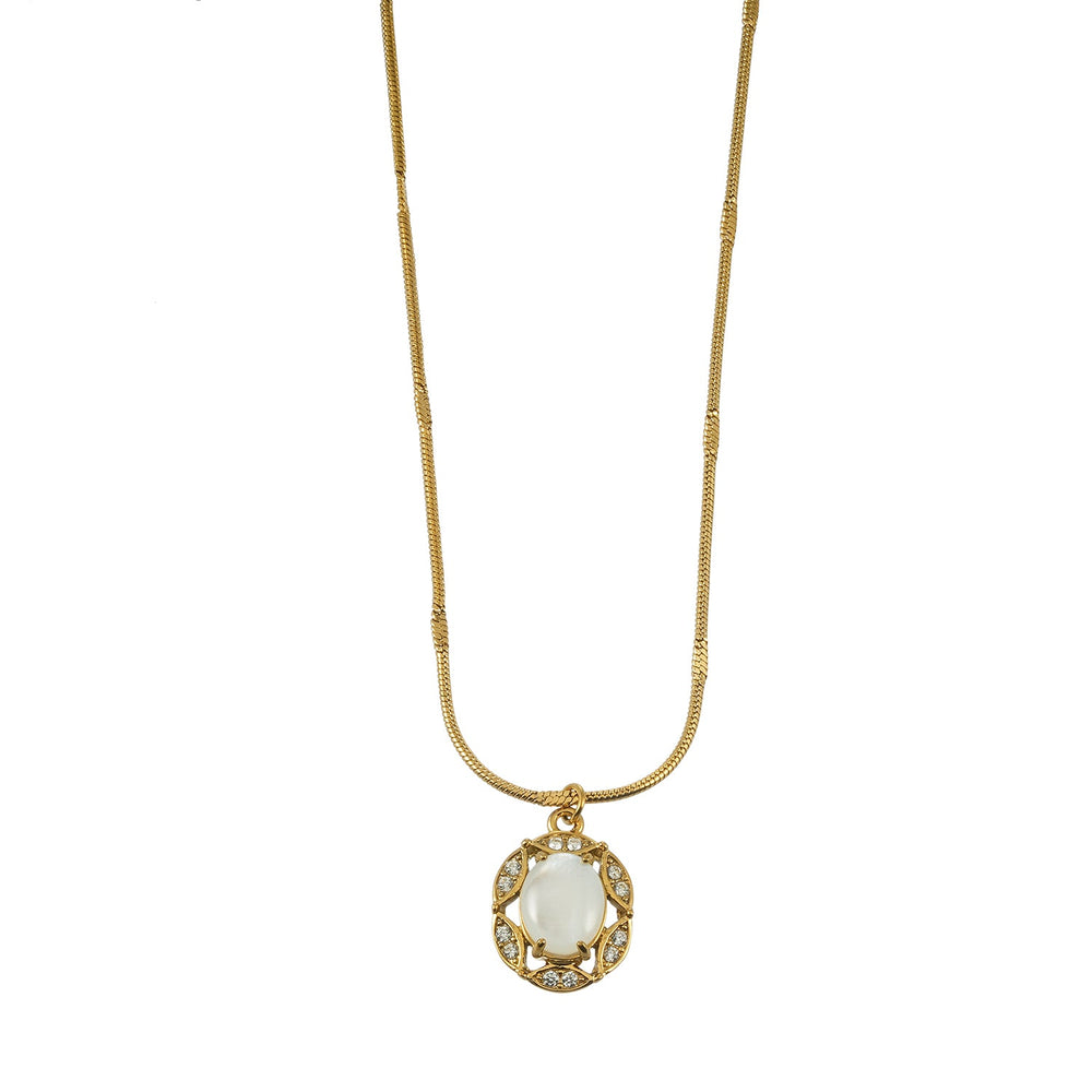 MYTHIC Or : Collier Pendentif Inspiré des Héritages avec Perle d'Eau Douce Halo