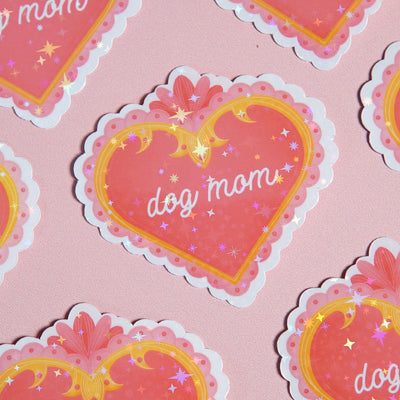 Paw-some Dog Mom Heart Sticker
