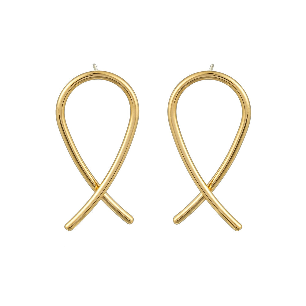 MAEVE Or : Boucles d'oreilles minimalistes en fil métallique ovale