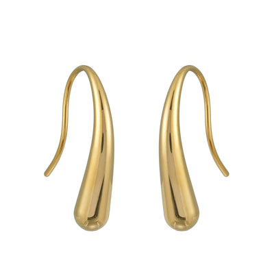 CLARA Or : Boucles d'oreilles anneau à queue torsadée – Design minimaliste à courbe fluide