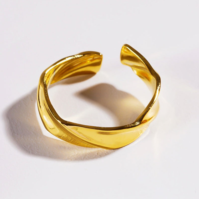 ELIAS Or: Formes & Textures Bague Moderniste