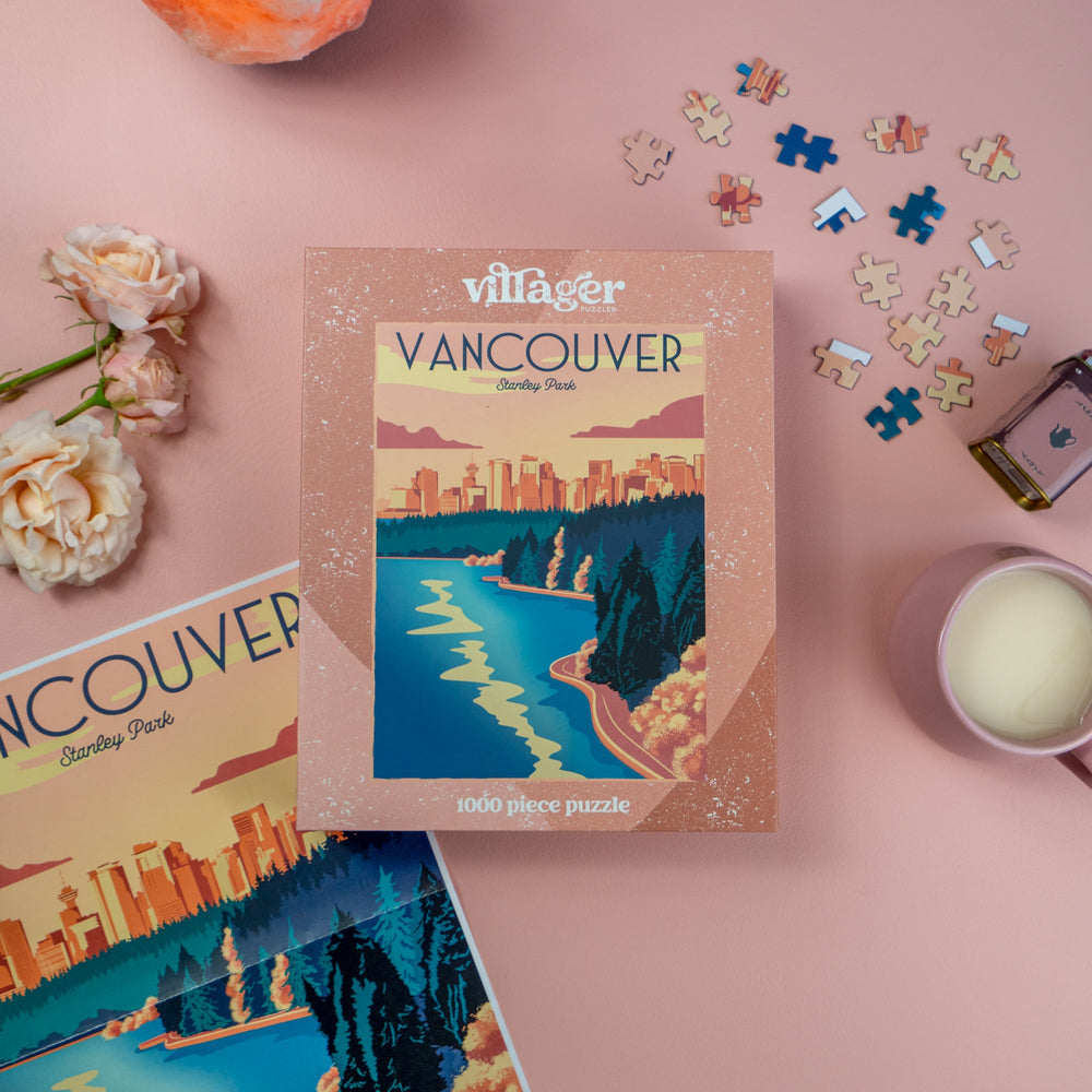 Coucher de soleil à Vancouver | Casse-tête de 1000 pièces pour adultes | Conception canadienne par Capri Sadler
