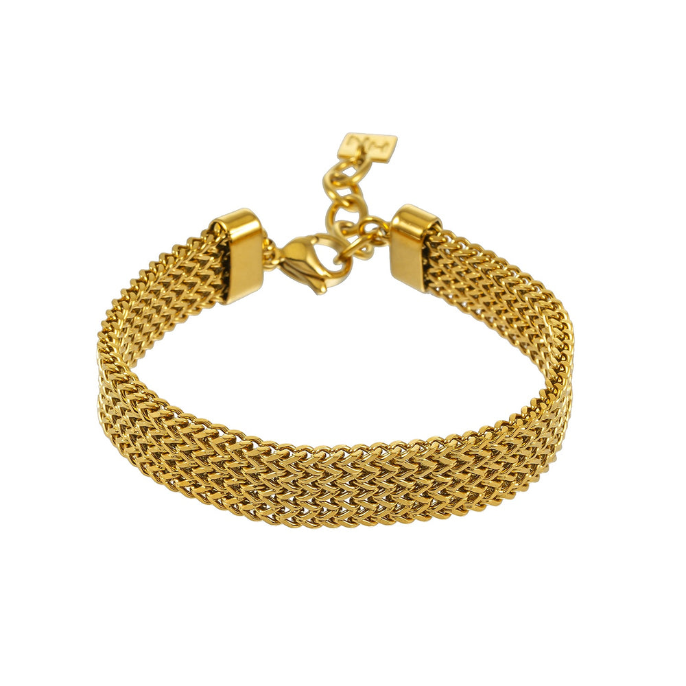 BOLOGNA Or : Bracelet à maille vintage italien