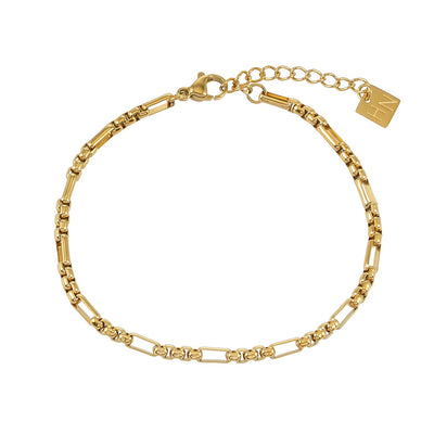 RIKIA Or : Bracelet à maillons vintage style industriel