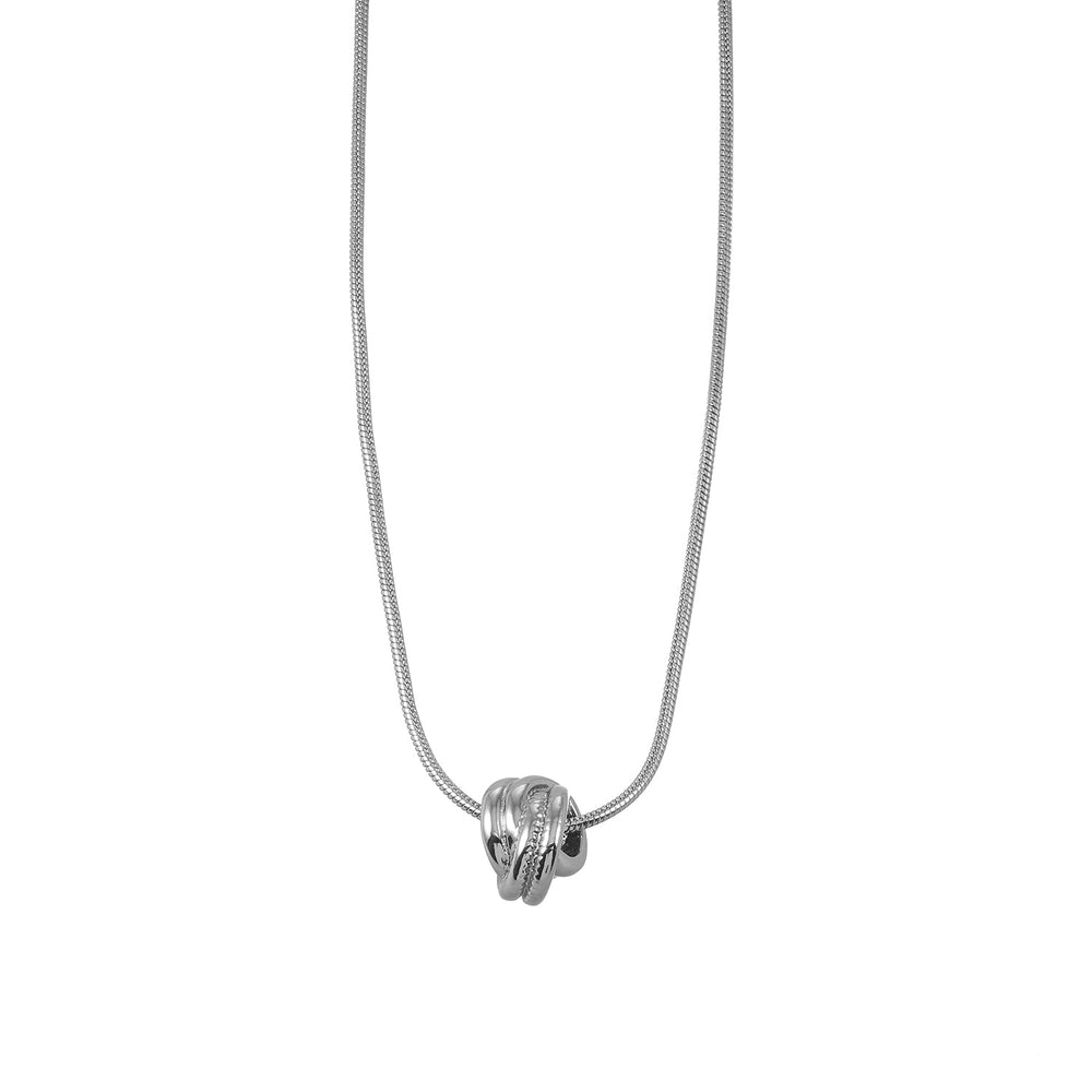 ALEKI Argent (Or Blanc) : Collier Pendentif Nœud Sculptural