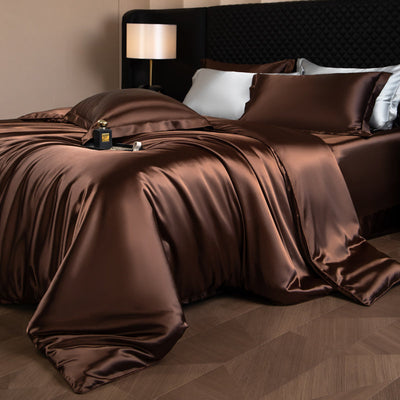 Lustre Luxe Ensemble de housse de couette élégant - Brun foncé