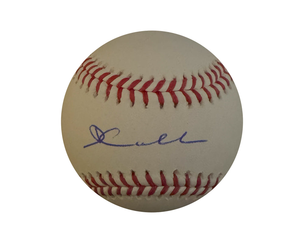 Baseball Rawlings officiel autographié par David Calabrese avec l'inscription « Lets Go Halos »