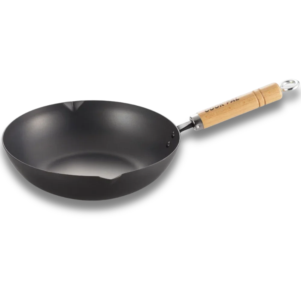 Yoshikawa Cook-Pal Ren Poêle à frire profonde de 28 cm en acier au carbone nitruré
