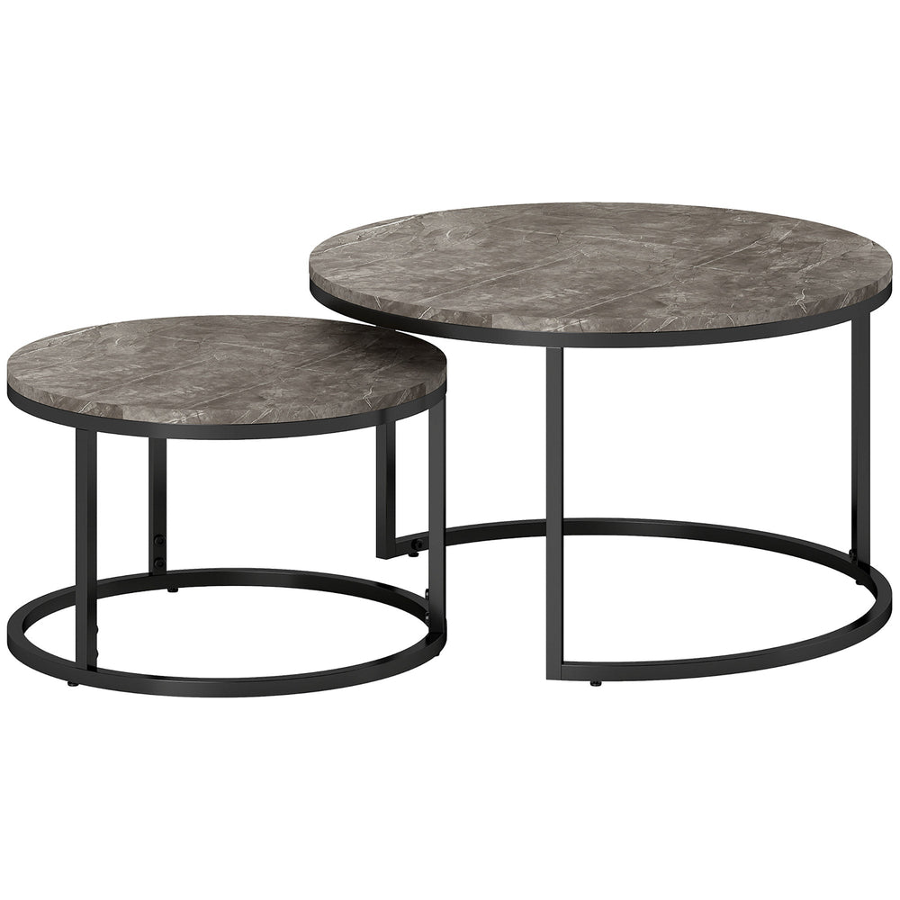 Zephyr Modern Nesting Coffee Table with Faux Marble Top-Grey — SLOTH Nation