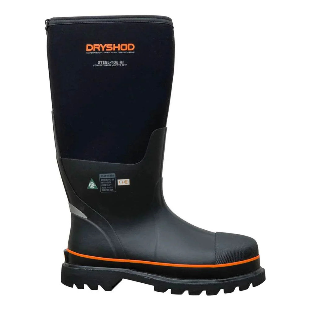 Dryshod Unisexe Embout d'Acier CSA Noir/Orange
