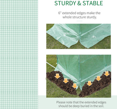 Outsunny 19.7'x9.8'x6.6' Large Walk-In Greenhouse Garden Plant Seed Growing Tunnel Shed Green