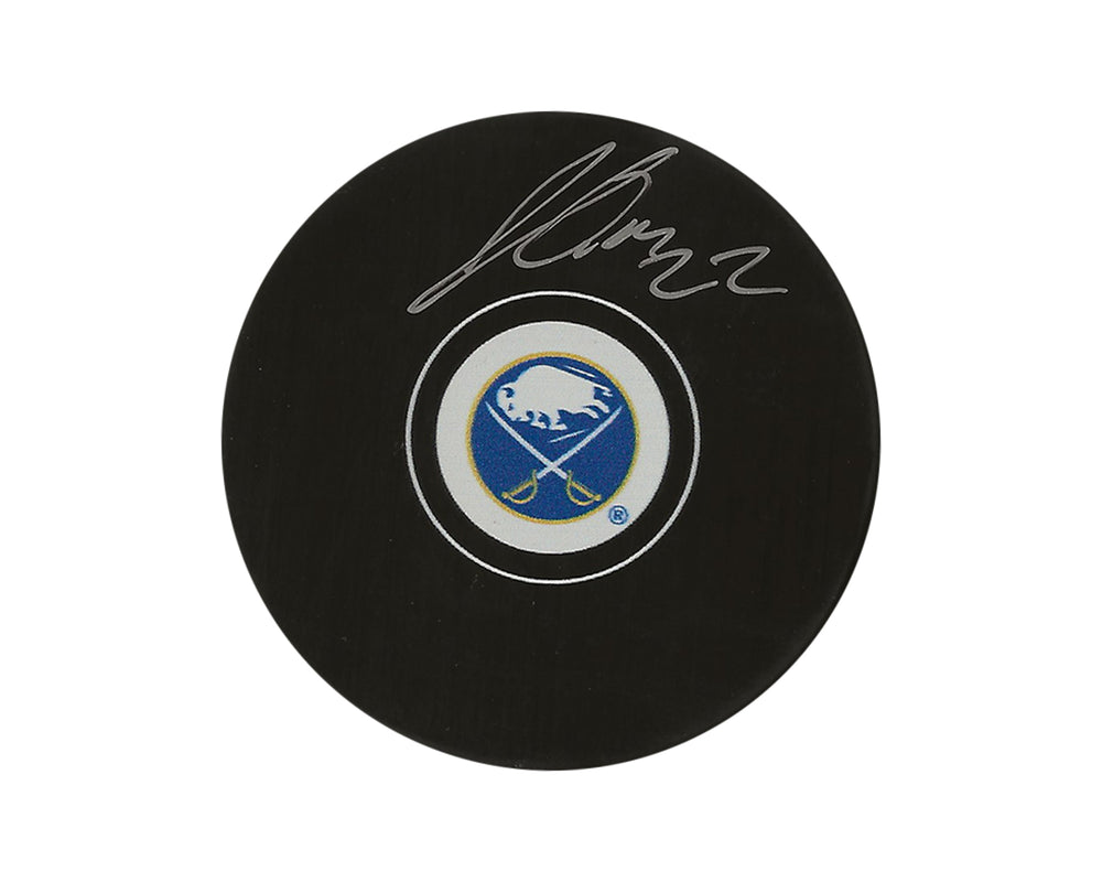 Palet de hockey autographe des Sabres de Buffalo, signé par Jack Quinn