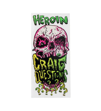 Autocollant Heroin Skateboards 'Craig Questions' - Multi