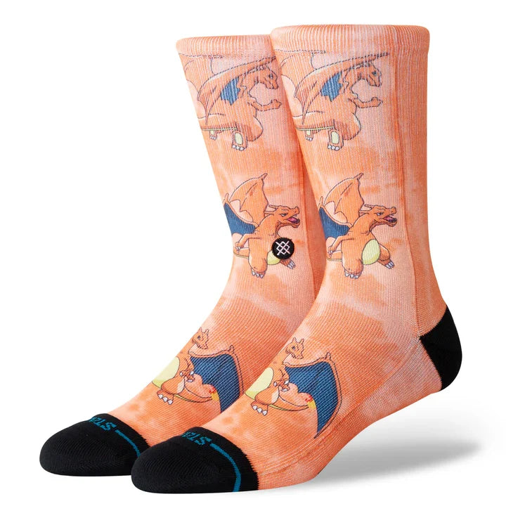 Stance x Pokémon 'Charizard' Crew Socks - Orange