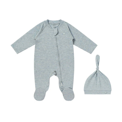 Bamboo Cotton Basics 2 Piece Romper Baby Gift Set | Grey Dawn | Nest Designs