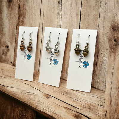 Boucles d'oreilles Gland Simples – Boucles d'oreilles Minimalistes Inspirées de l'Automne en Métaux Mixtes