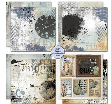 3Quarter Designs Eclectic Clocks 6x6 Paper Pack