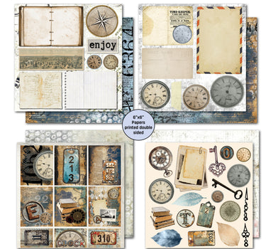 3Quarter Designs Eclectic Clocks 6x6 Paper Pack