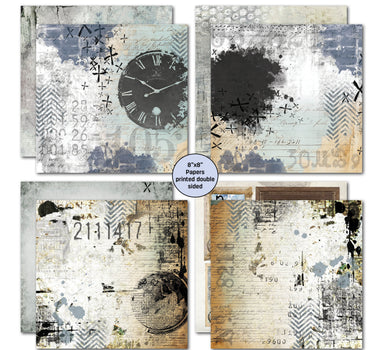 3Quarter Designs Eclectic Clocks 8x8 Paper Pack