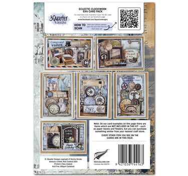 3Quarter Designs Eclectic Clocks 6x4 Card Pack