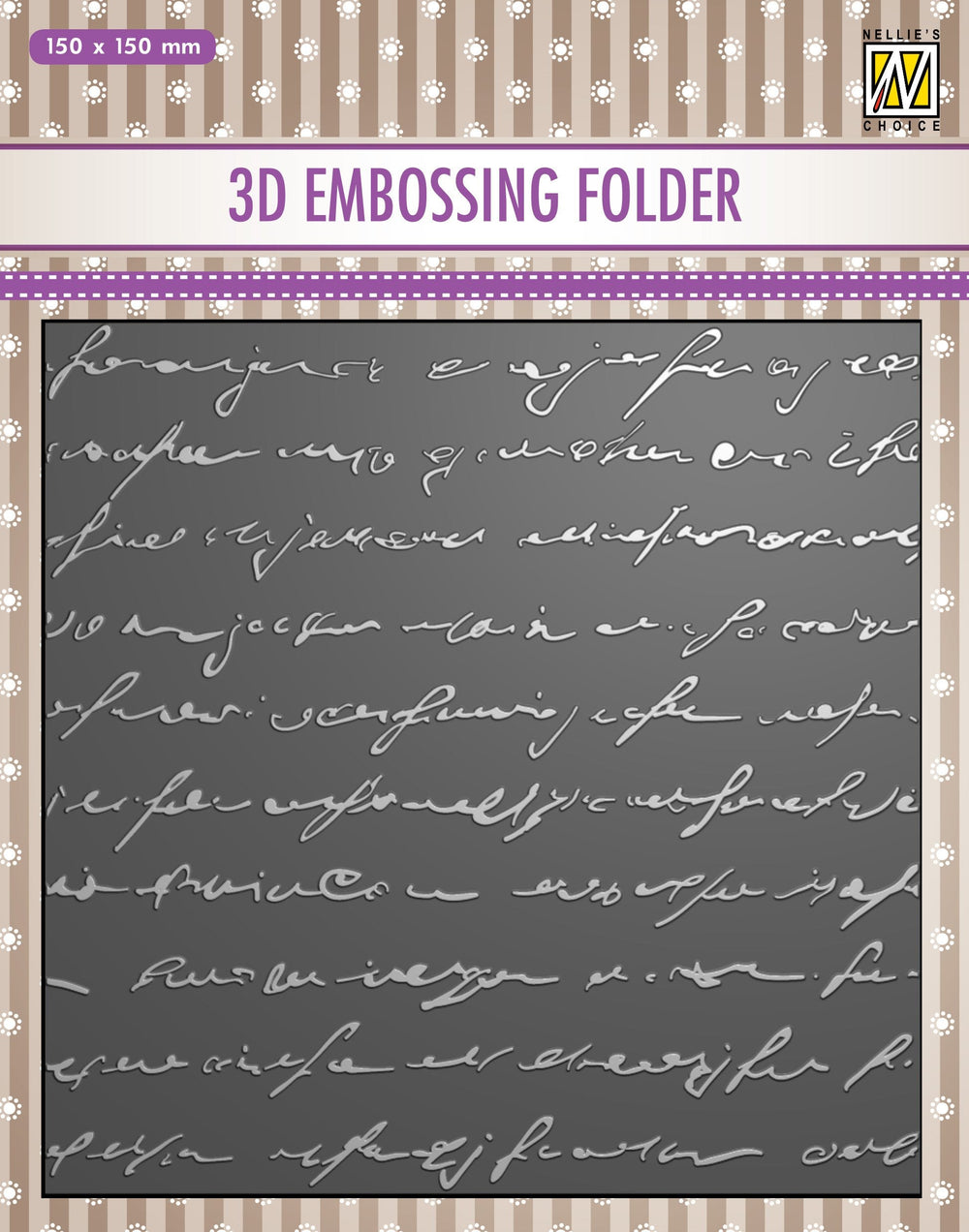 Nellie's Choice 3D Embossing Folder - Writing
