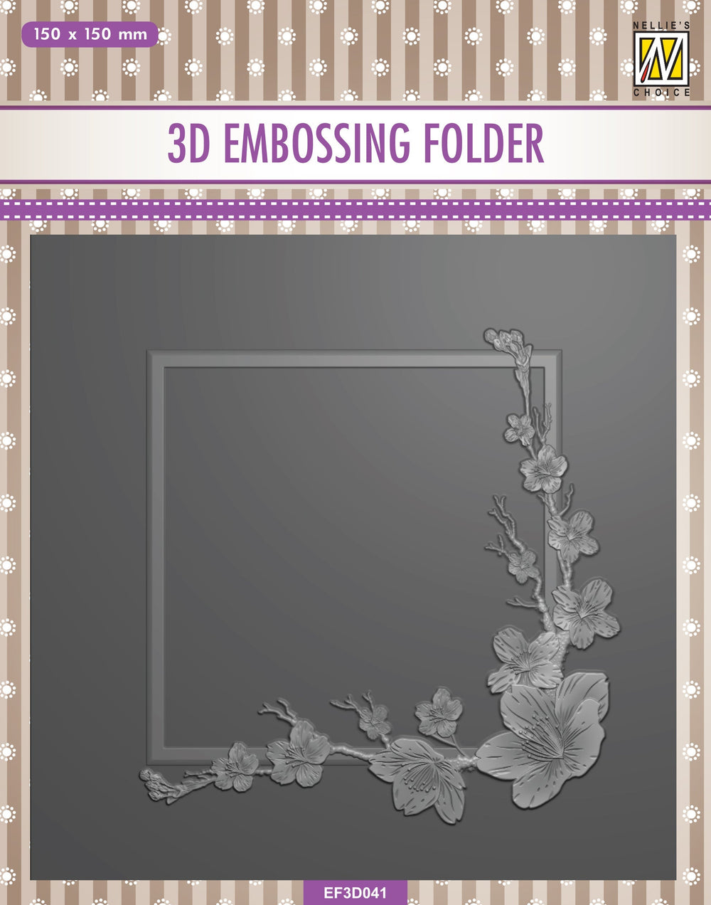 Nellie's Choice Classeur de Gaufrage 3D - Cadre Carré - Fleur