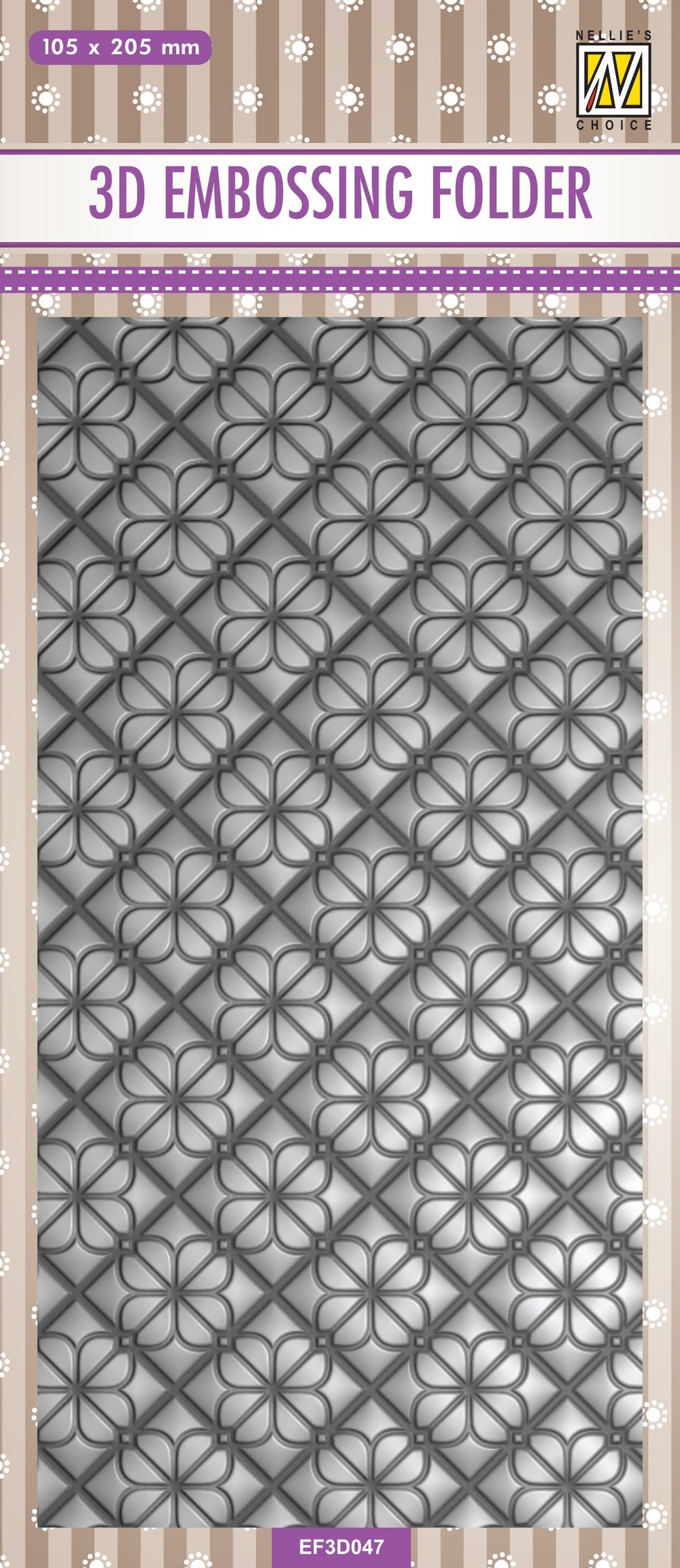 Nellie's Choice 3D Embossing Folder Slimline - Flower Backgrounds