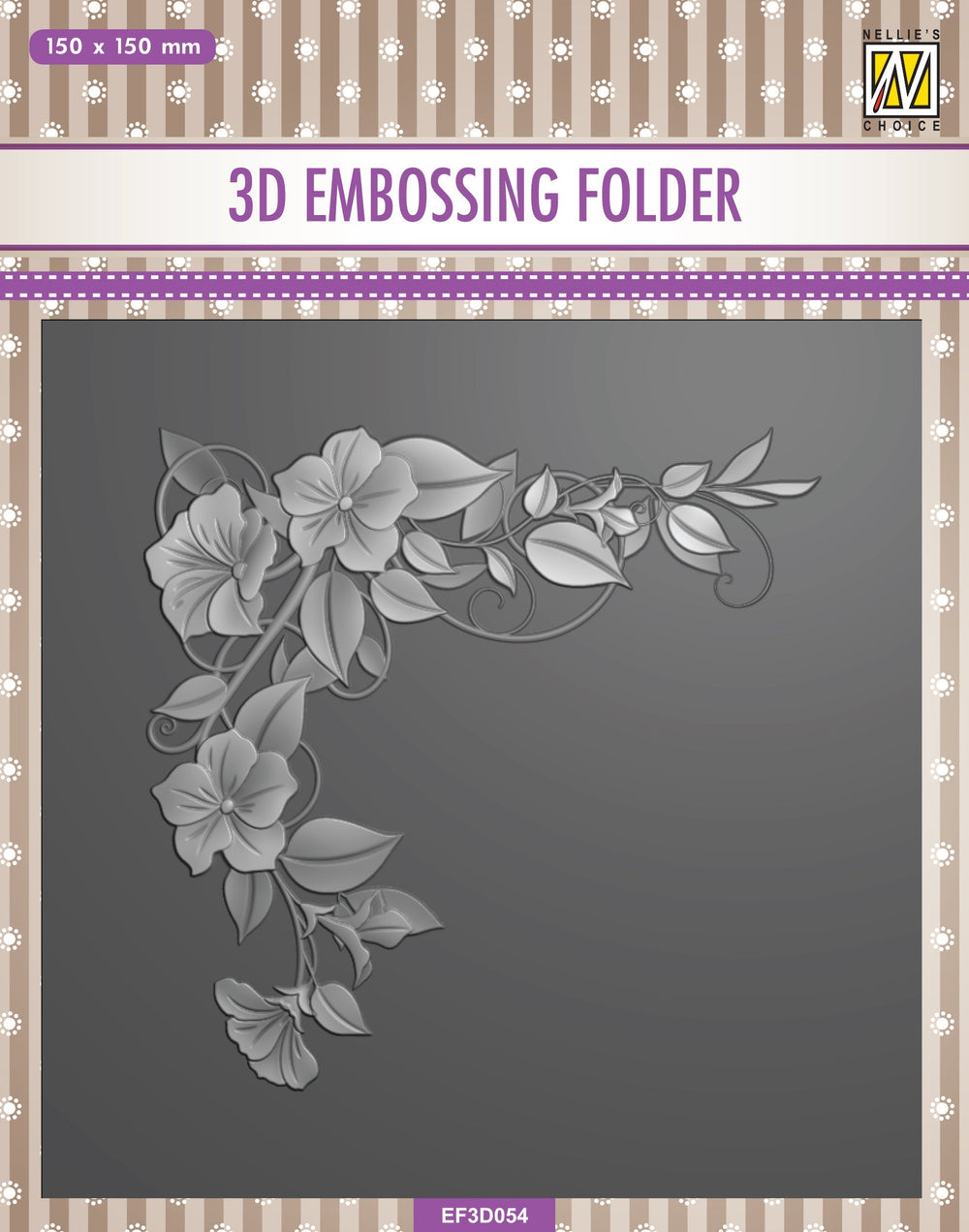 Nellie's Choice 3D Embossing Folder Square - Flower Corner 1 — Ecstasy Crafts