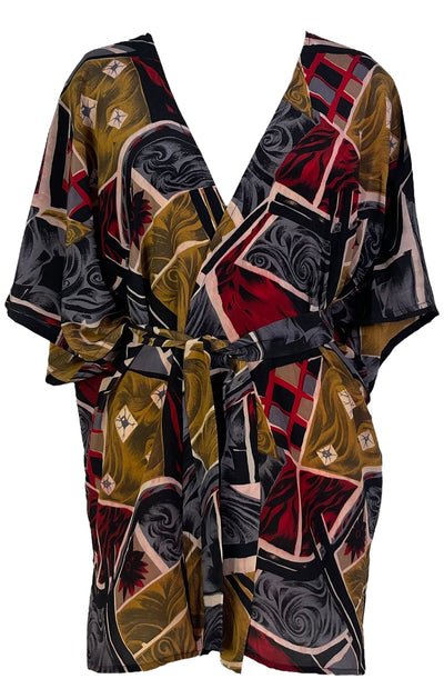 Veste kimono PRC6909 Avatar en pure soie avec ceinture