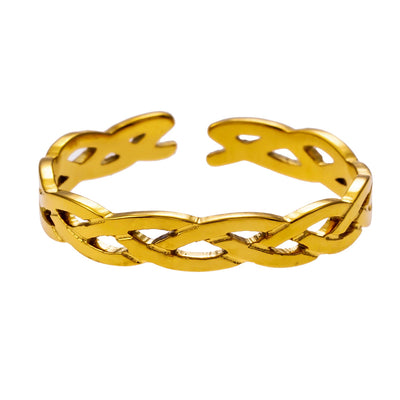 ELIOTT Or : Bague à motif tressé croisé